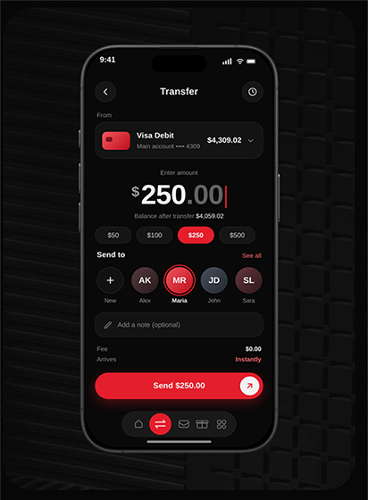 Banking App UI case study: screen 1